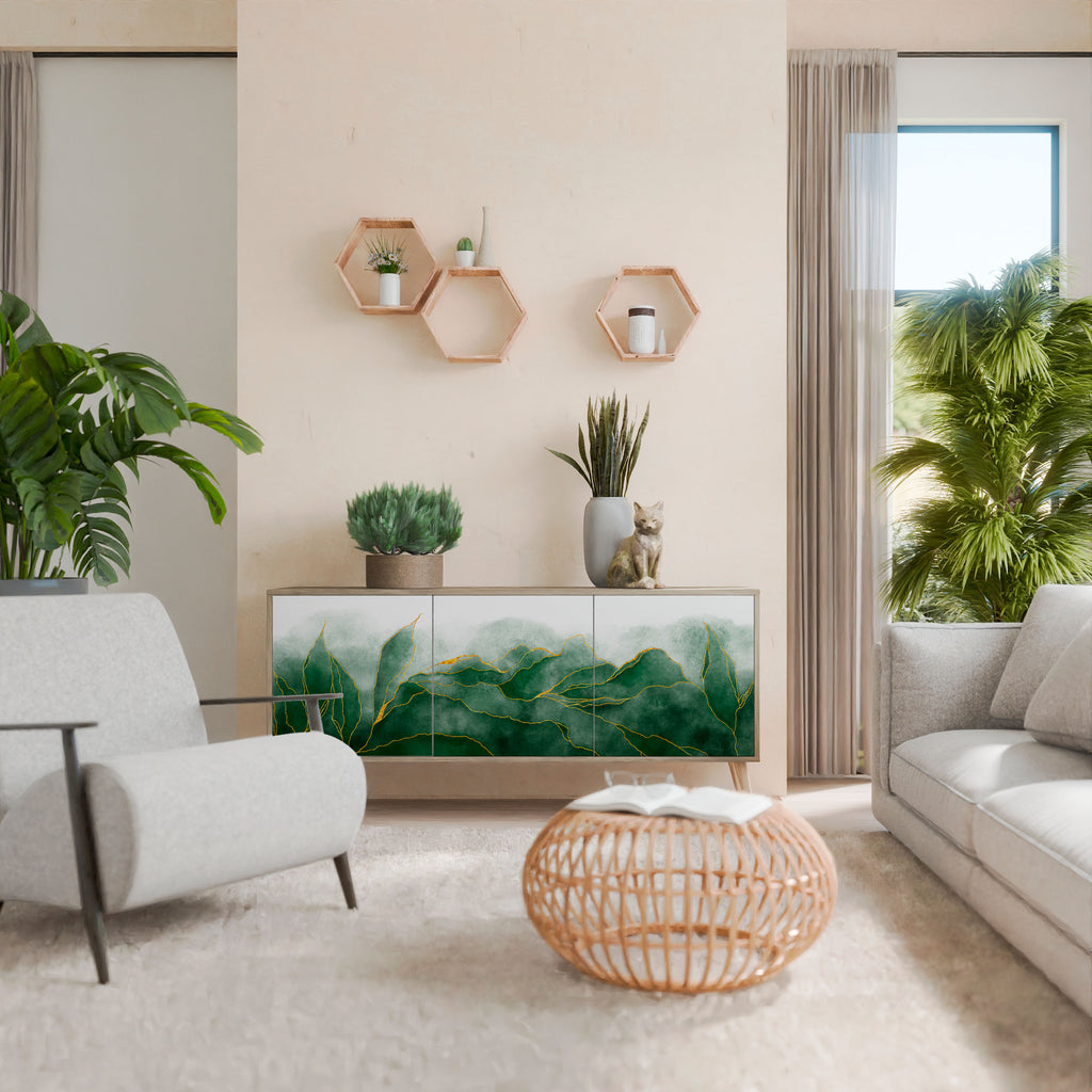 EXPENSIVE NATURE 3-Door Sideboard in Oak Effect