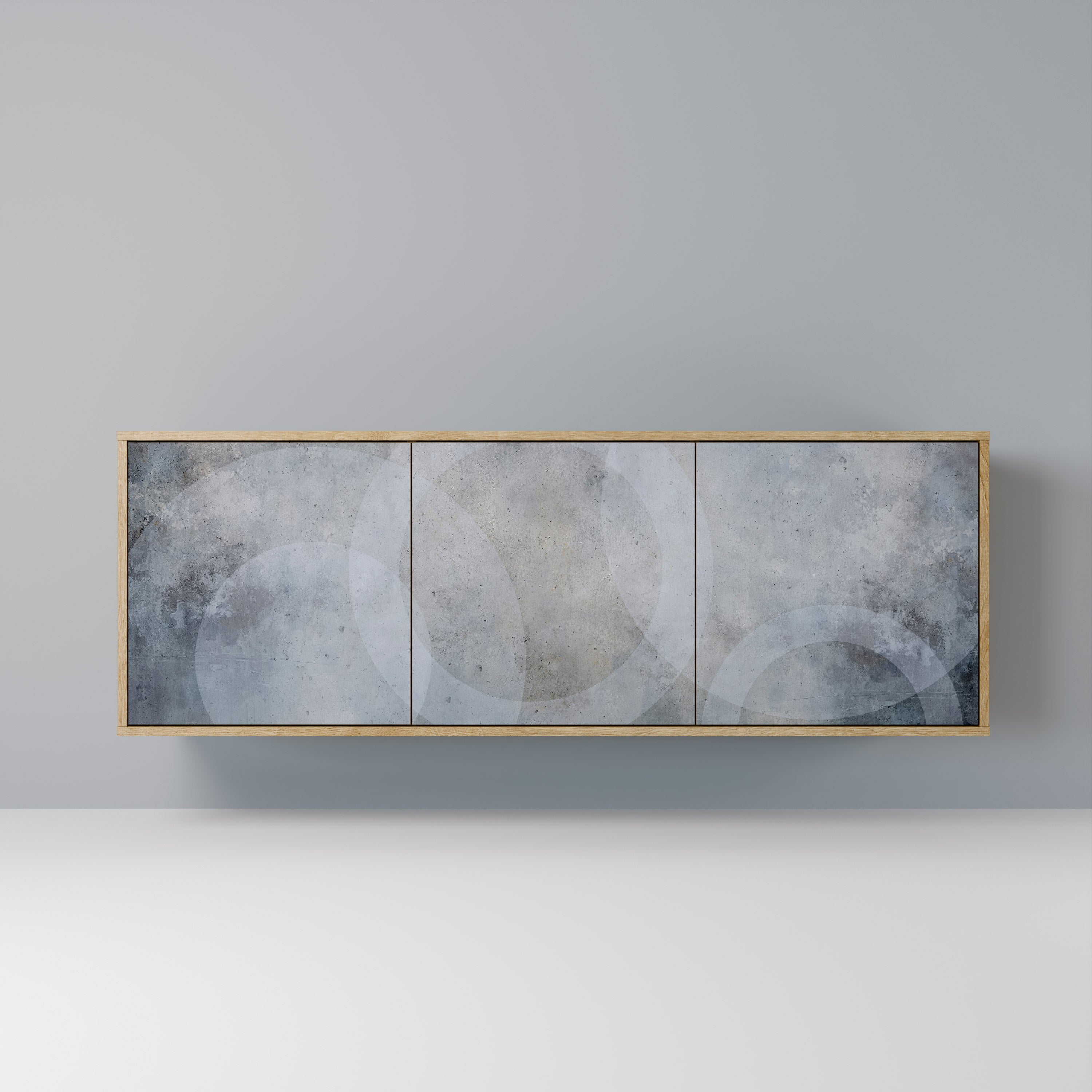 MUTED ARC 3-Door Sideboard in Oak Effect