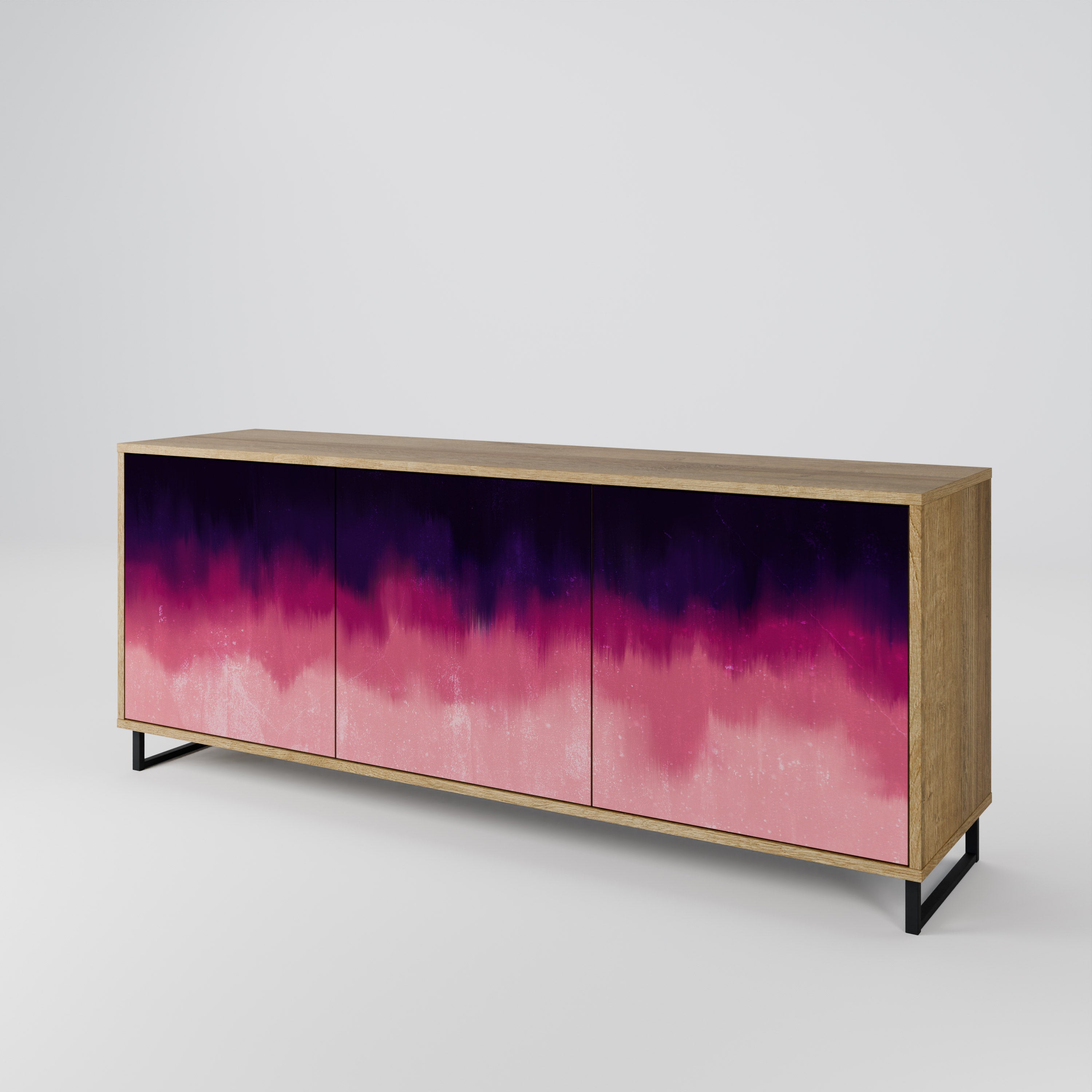 AURORA BOREALIS 3-Door Sideboard in Oak Effect