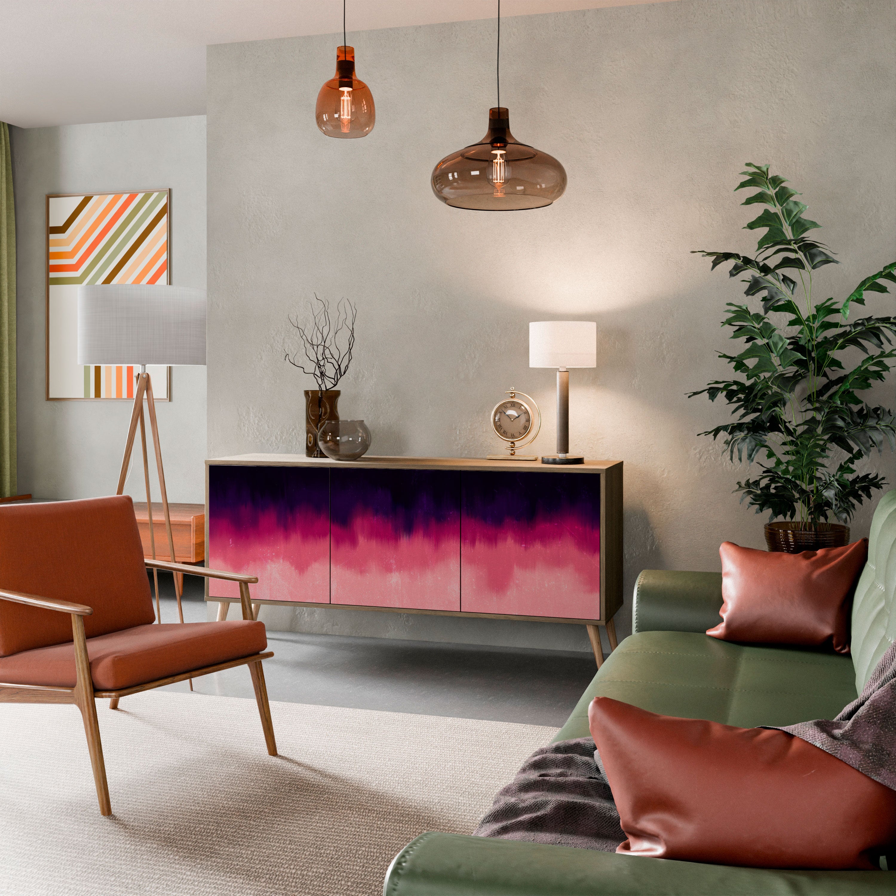 AURORA BOREALIS 3-Door Sideboard in Oak Effect