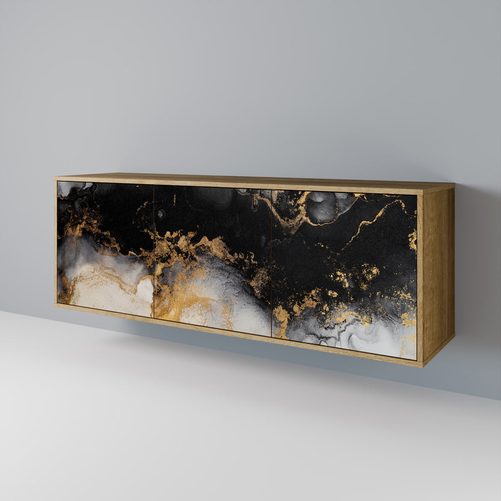 MARBLE OF TOMMORROW 3-Door Sideboard in Oak Effect