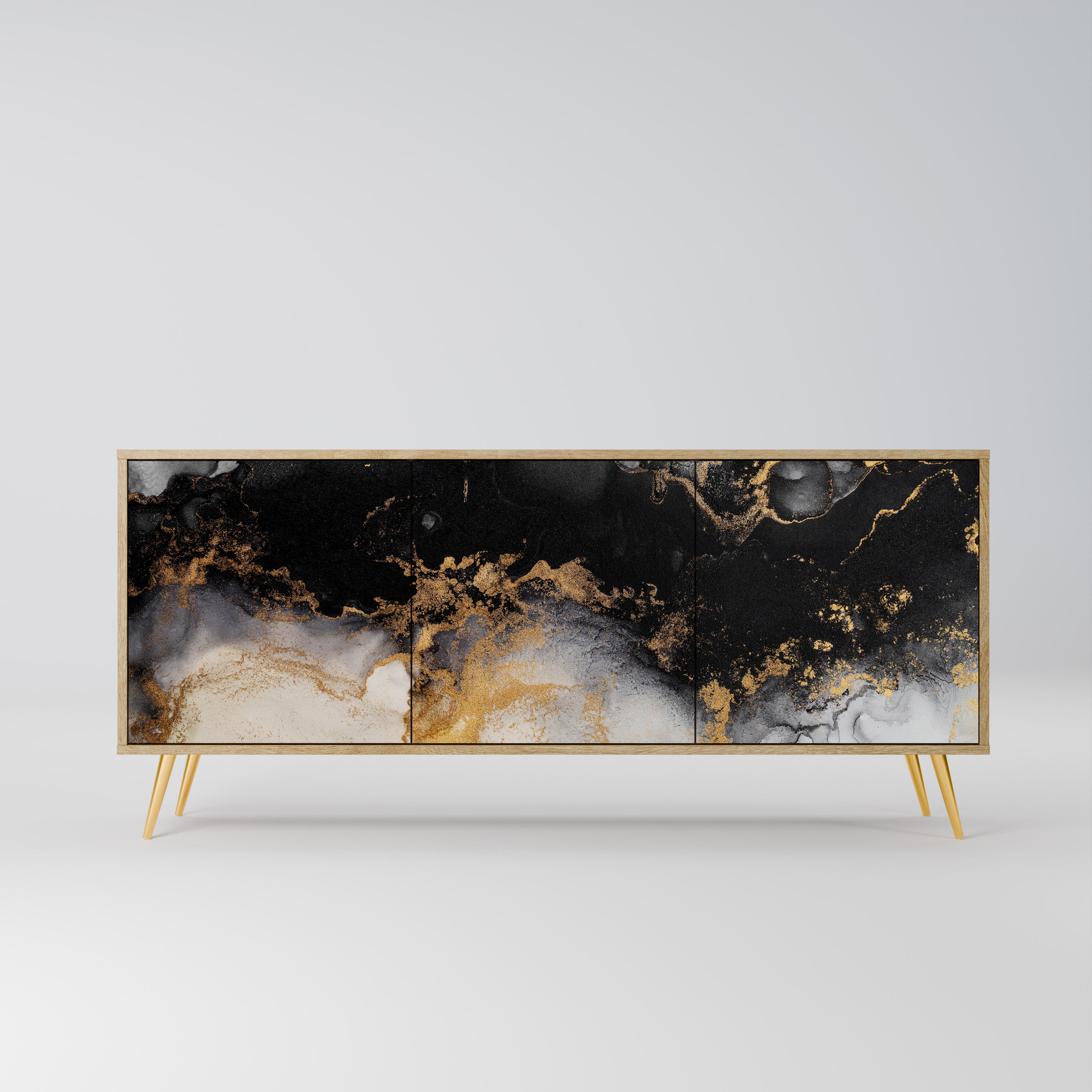 MARBLE OF TOMMORROW 3-Door Sideboard in Oak Effect