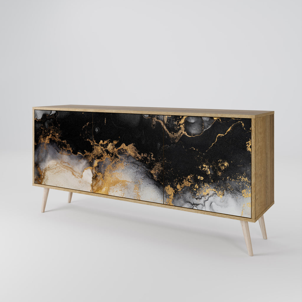 MARBLE OF TOMMORROW 3-Door Sideboard in Oak Effect