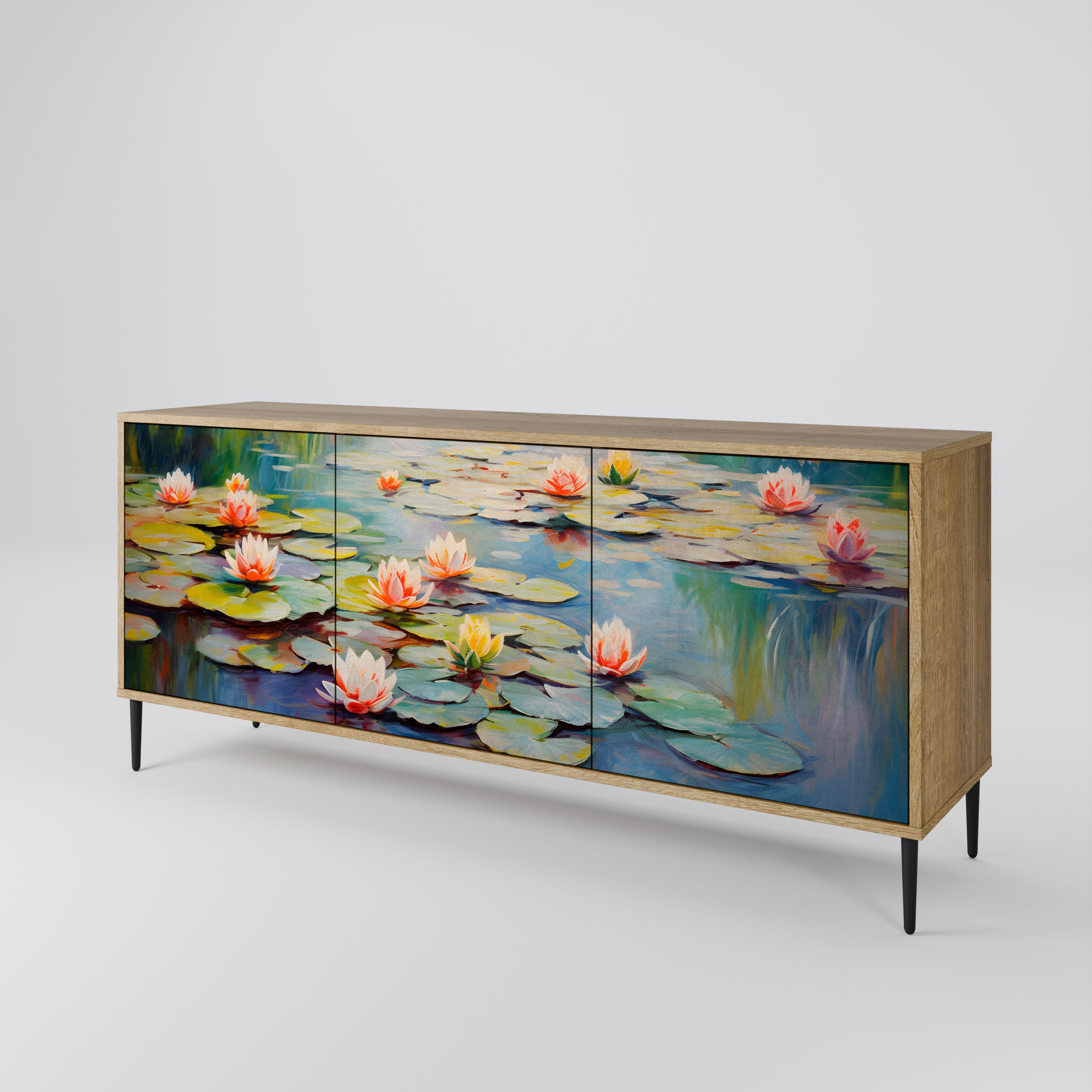 BLOOMING WATERS 3-Door Sideboard