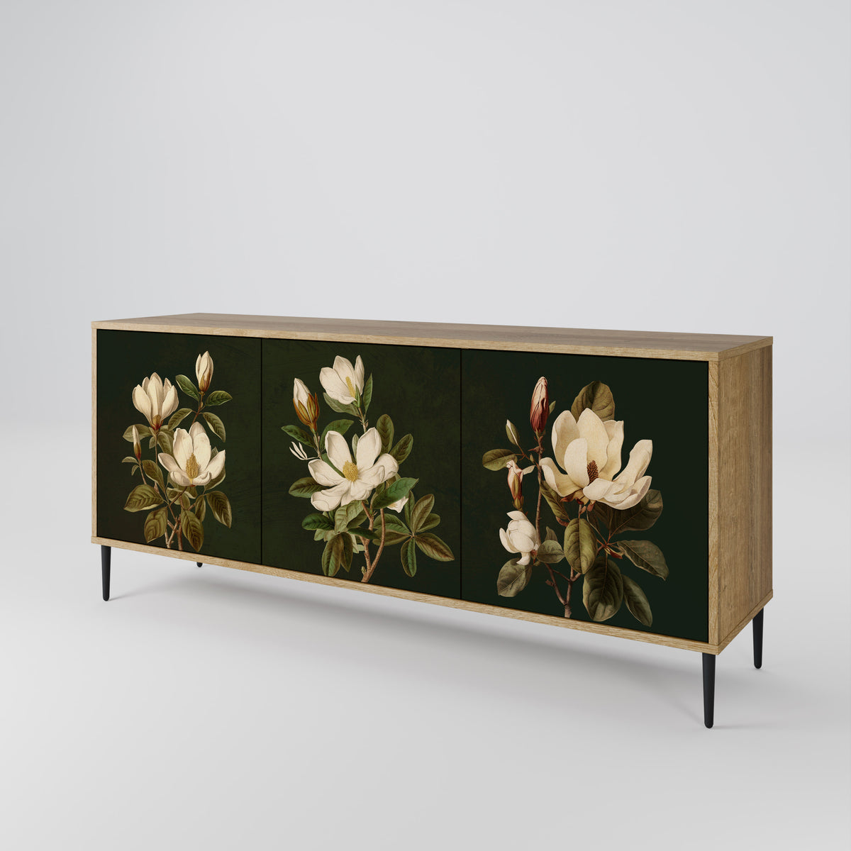 FLORAL NOIR Aparador de 3 Puertas