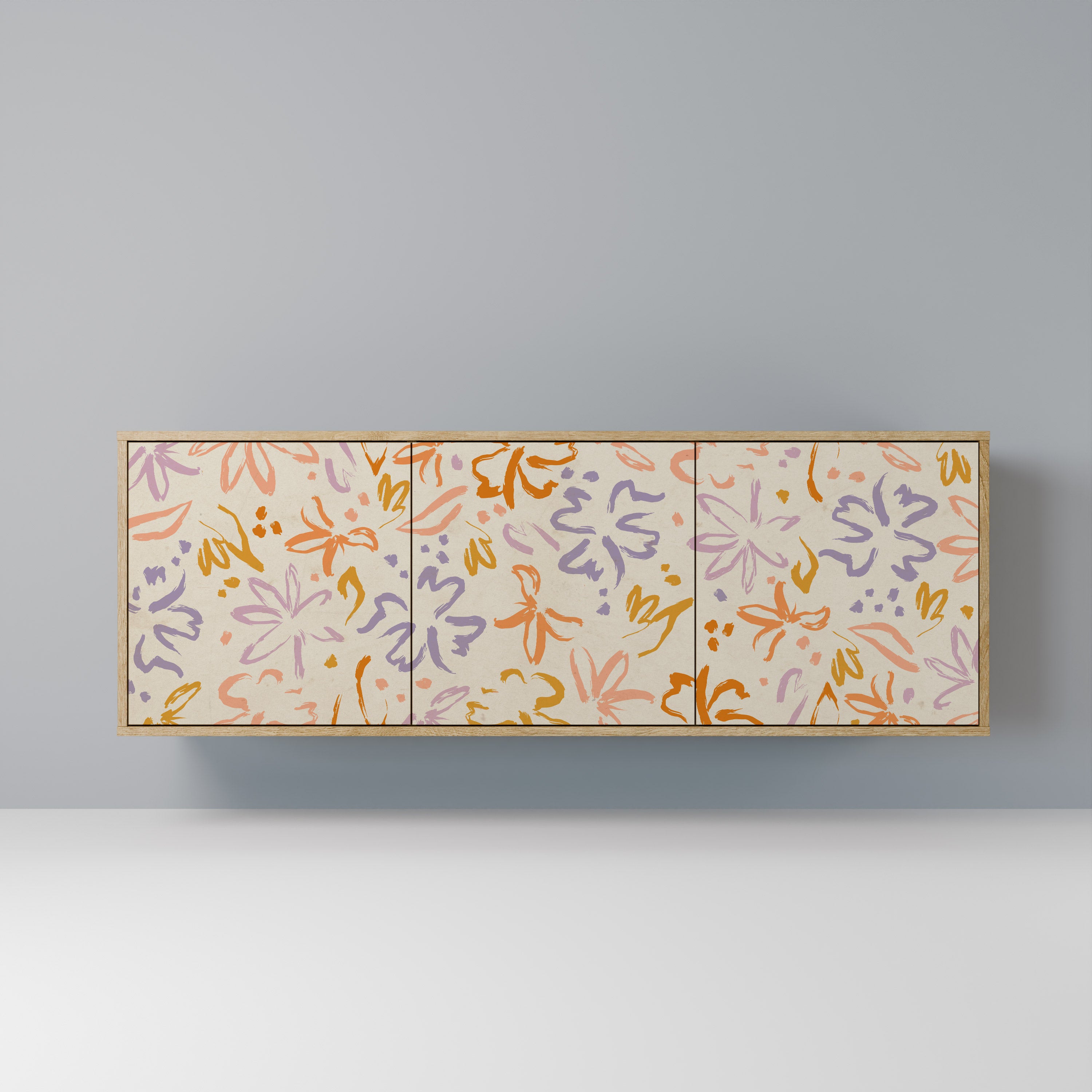 SPRING WHIMSY 3-Door Sideboard in Oak Effect