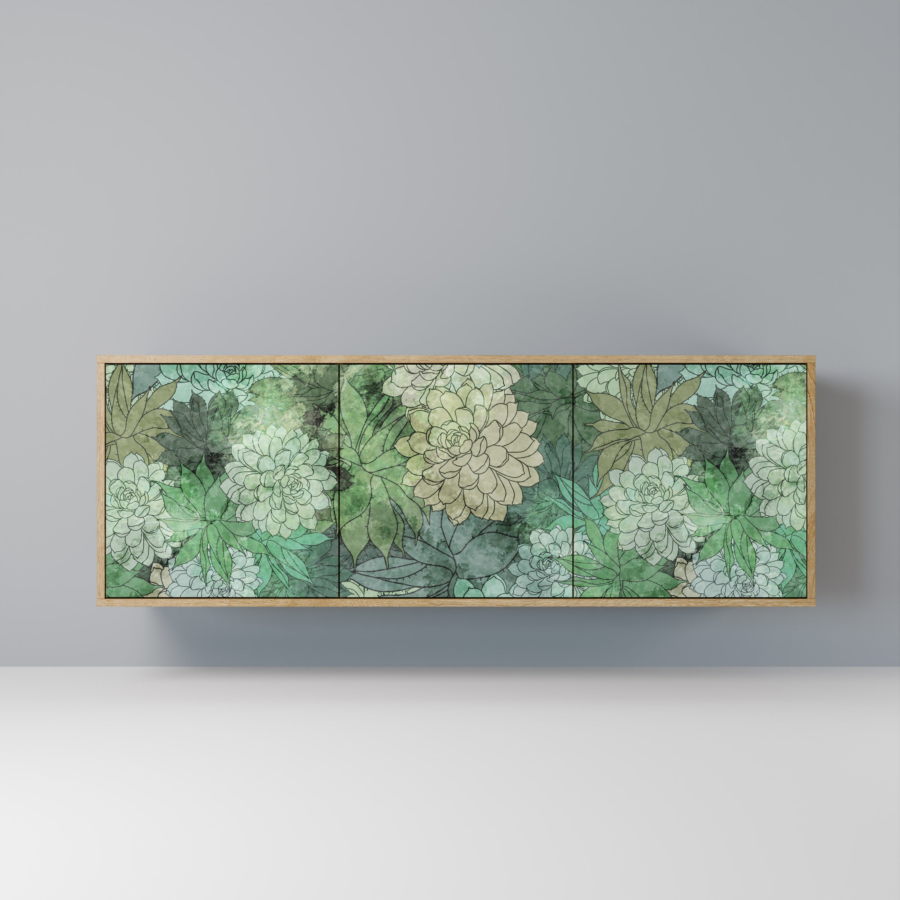 SUCCULENT CLUSTER 3-Door Sideboard in Oak Effect