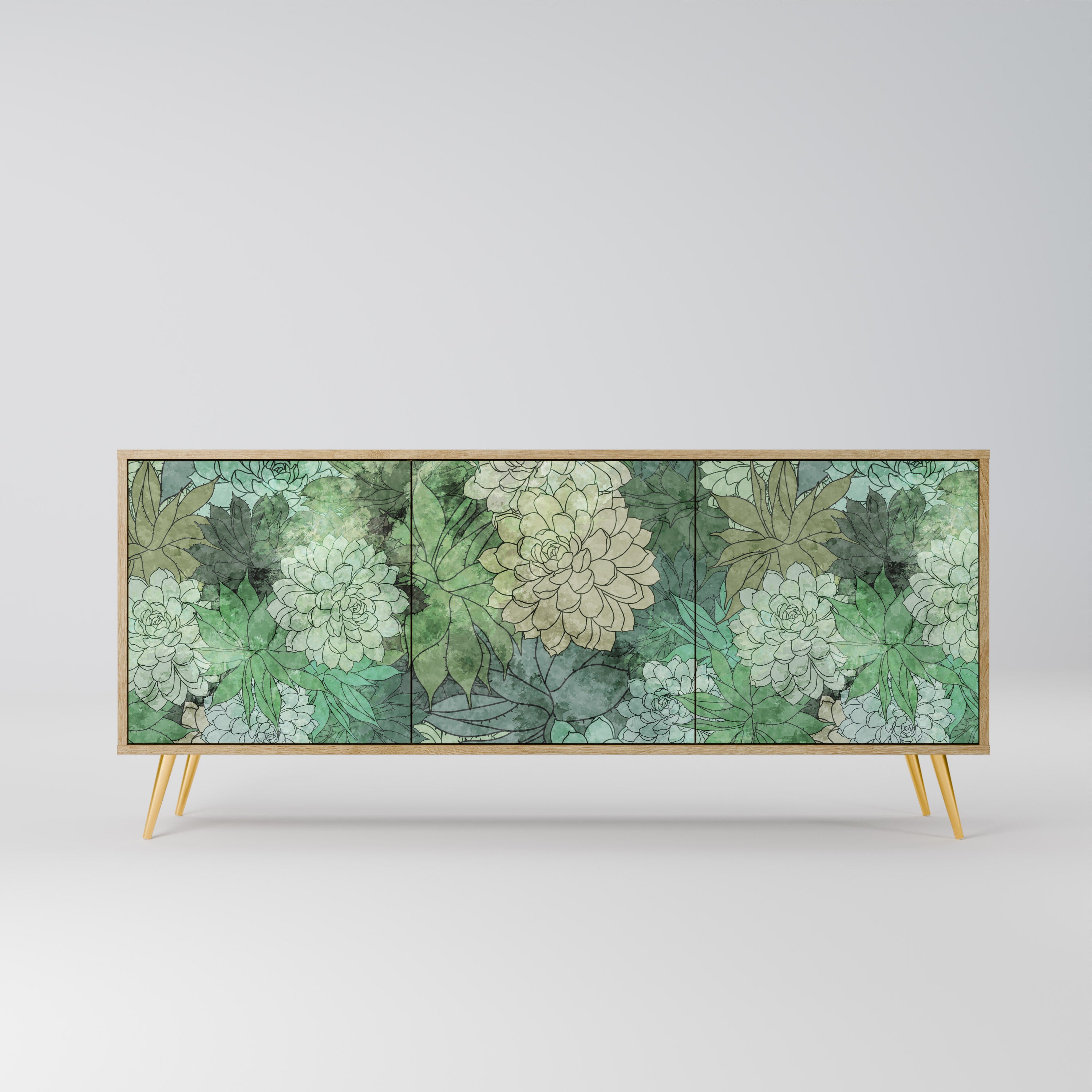 SUCCULENT CLUSTER 3-Door Sideboard in Oak Effect