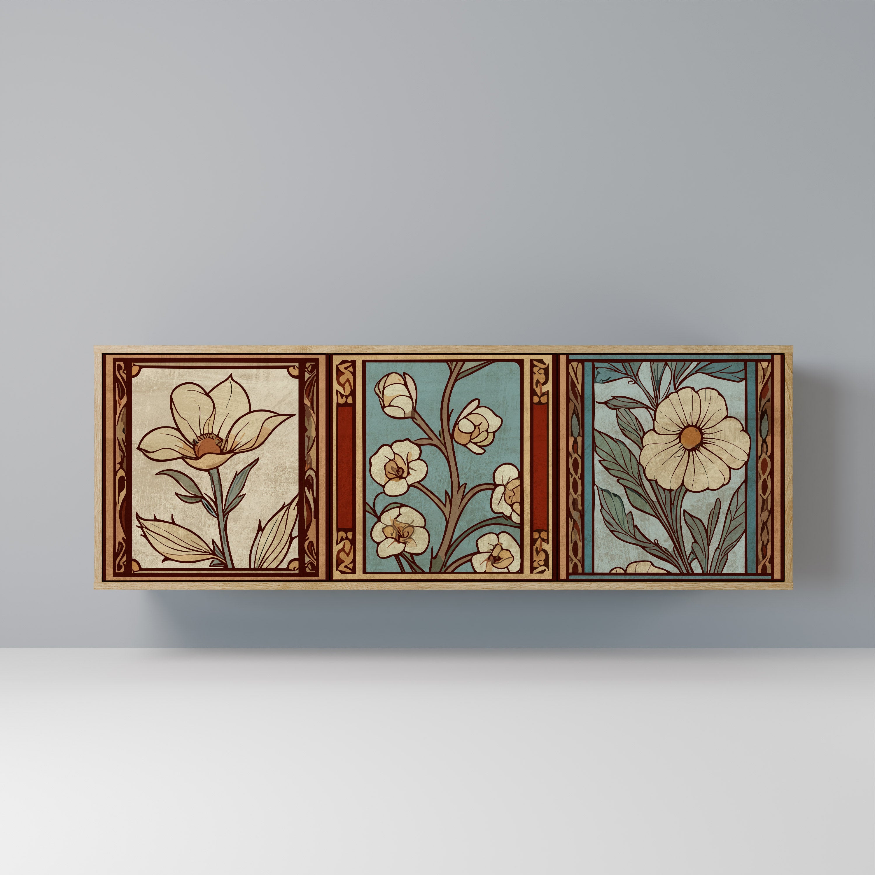 TIMELESS FLORA 3-Door Sideboard in Oak Effect