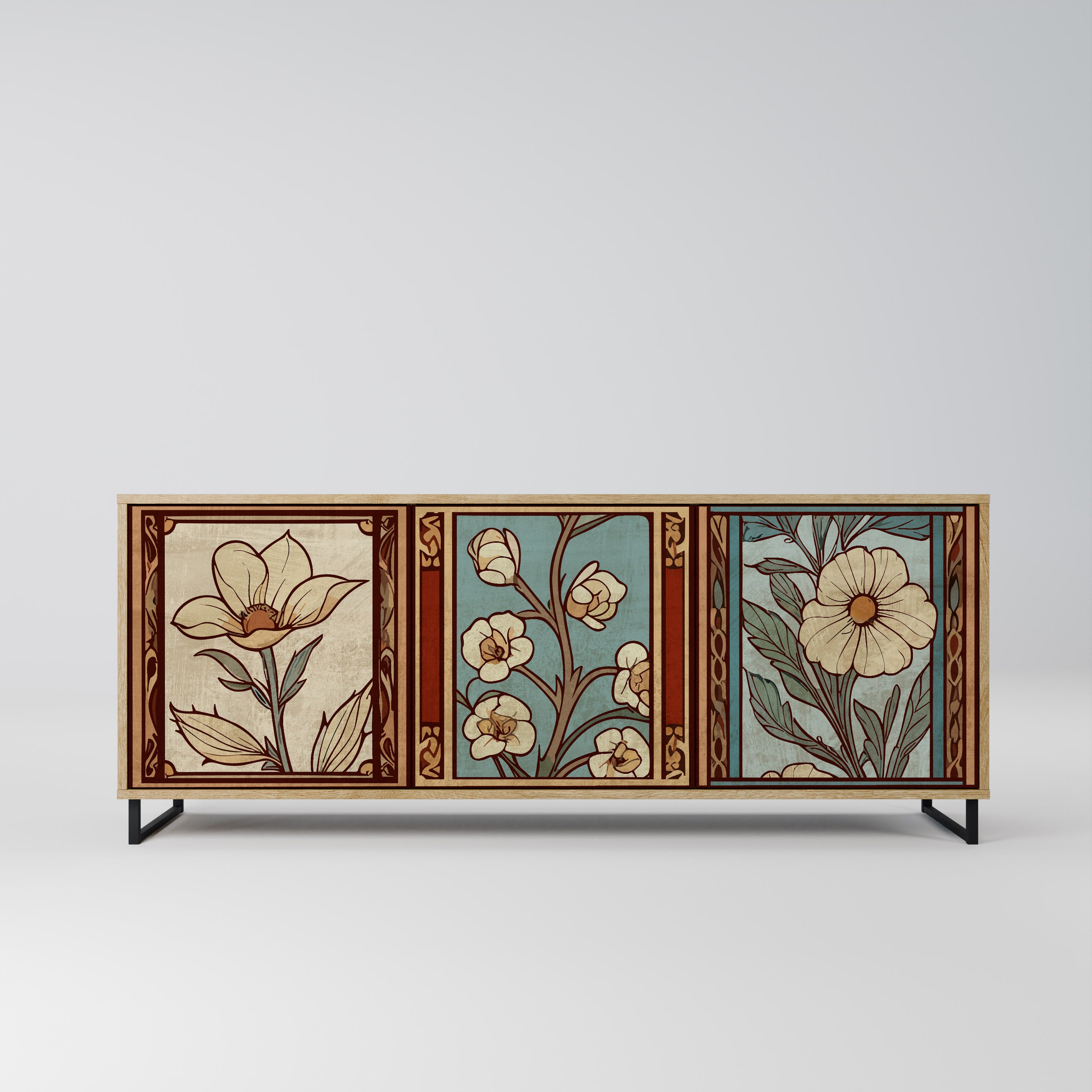 TIMELESS FLORA 3-Door Sideboard in Oak Effect