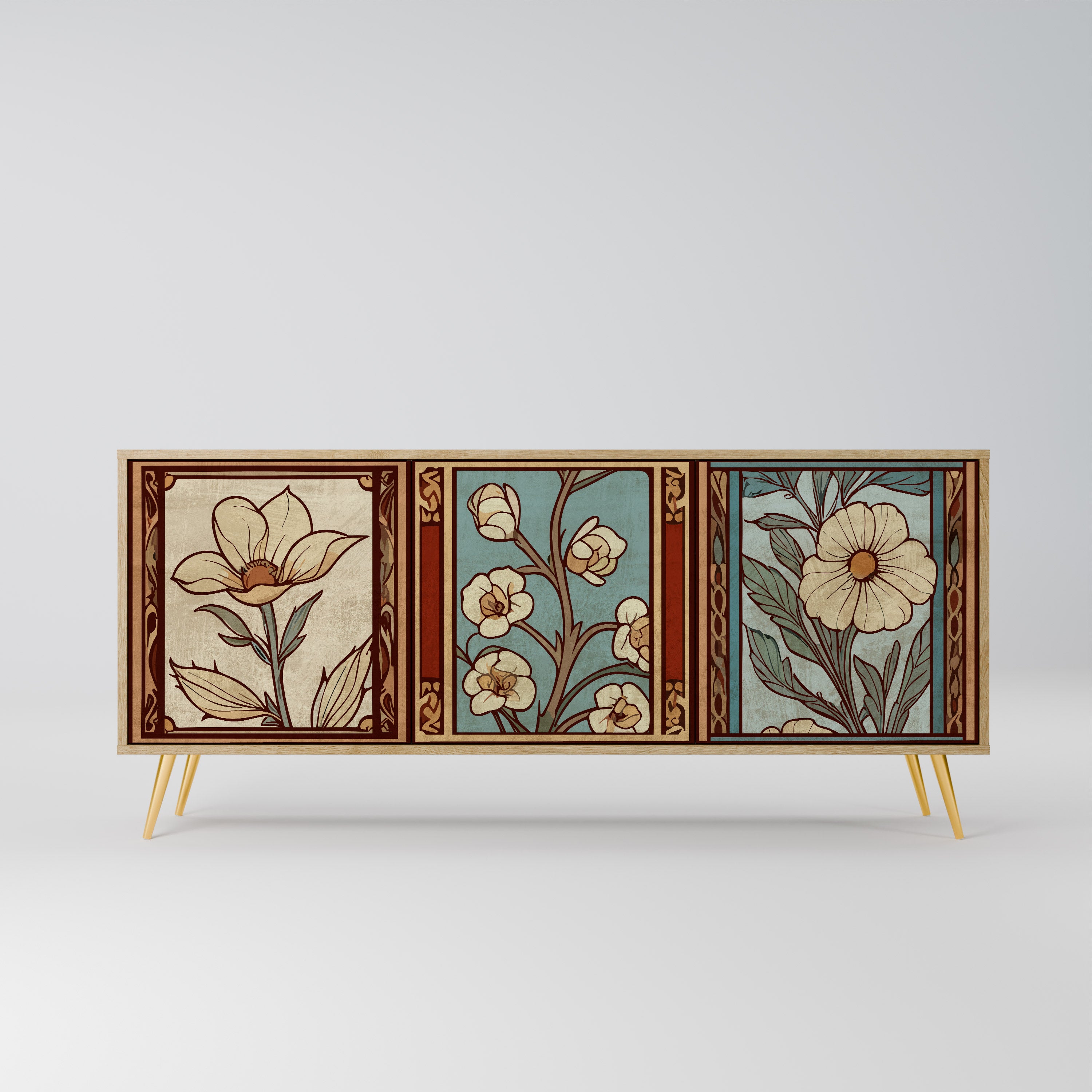 TIMELESS FLORA 3-Door Sideboard in Oak Effect