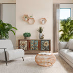 TIMELESS FLORA Aparador de 3 Puertas en Efecto Roble