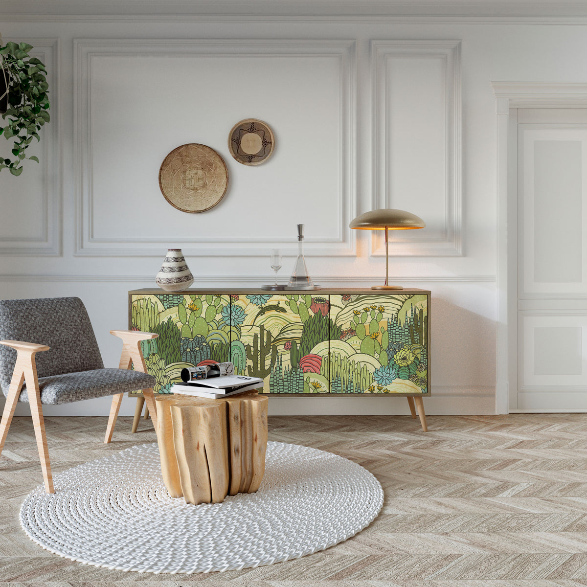 SUCCULENTS KALEIDOSCOPE 3-Door Sideboard