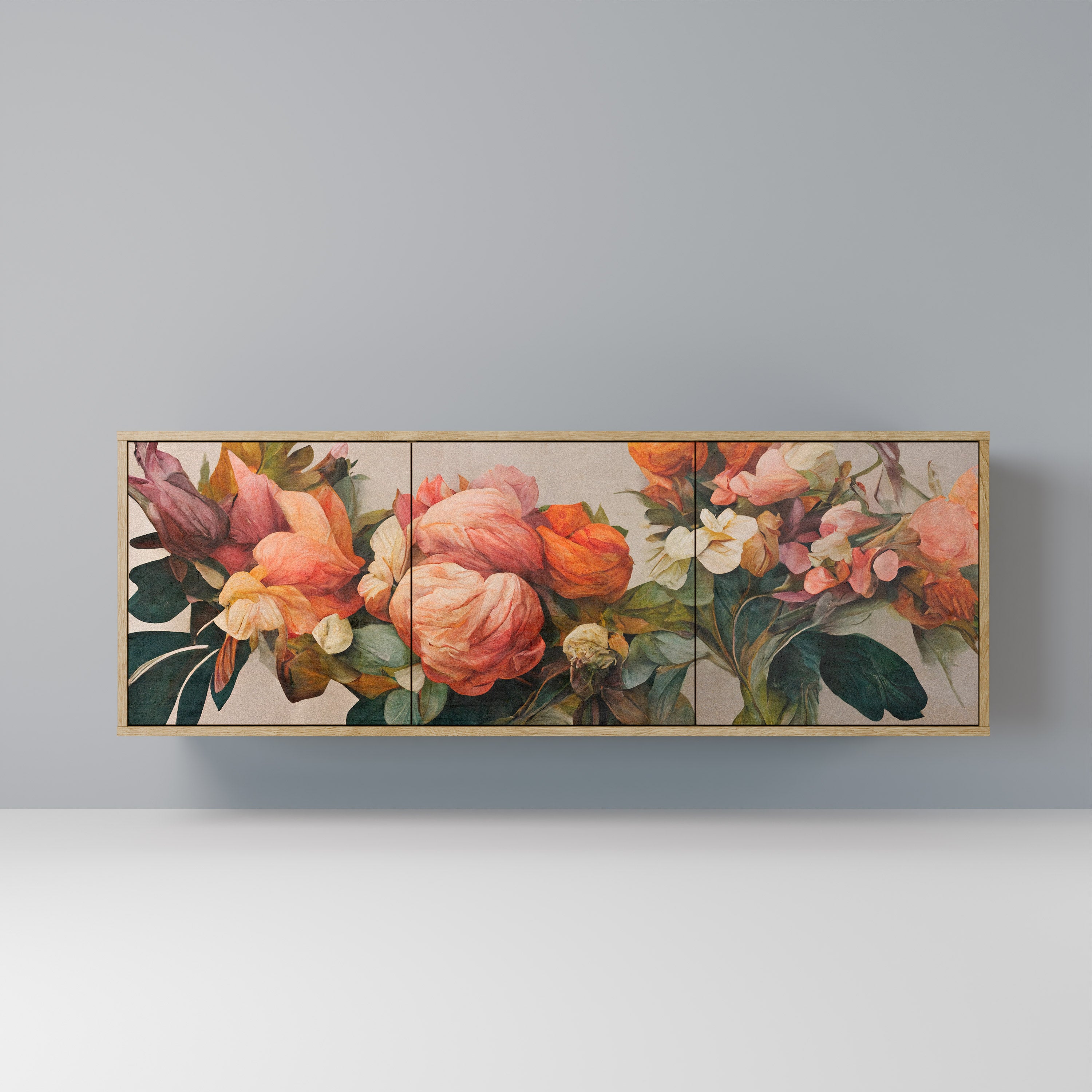 STYLISH BEAUTY 3-Door Sideboard in Oak Effect