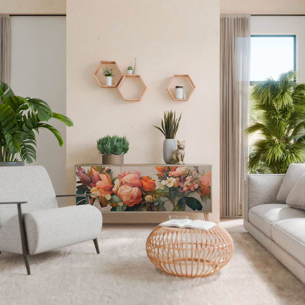 STYLISH BEAUTY 3-Door Sideboard in Oak Effect