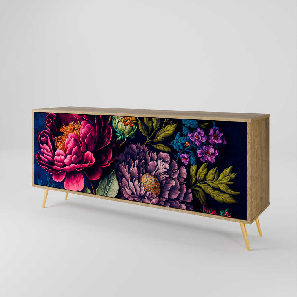 BLOOMING ELEGANCE 3-Door Sideboard in Oak Effect