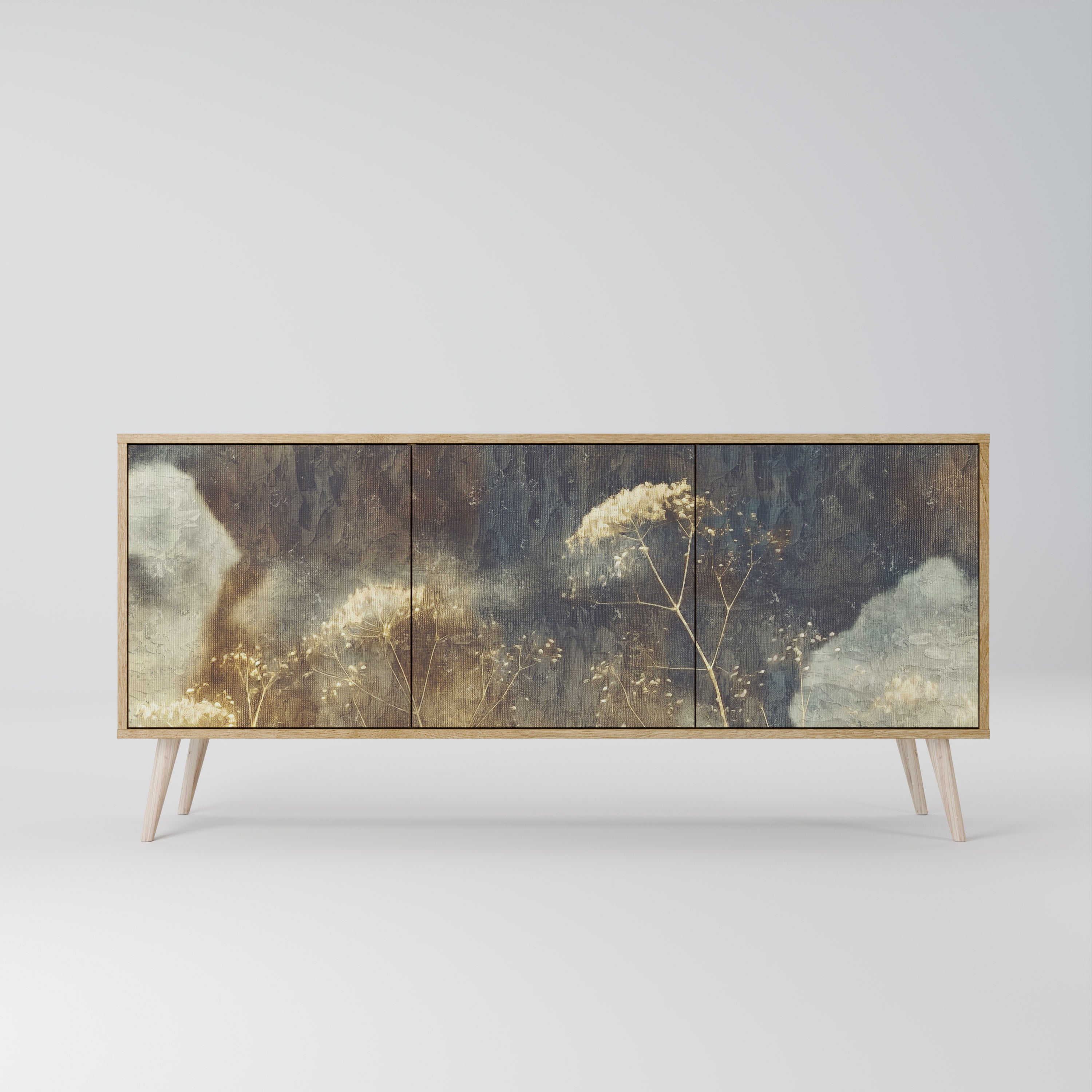 GENTLE POWER 3-Door Sideboard in Oak Effect