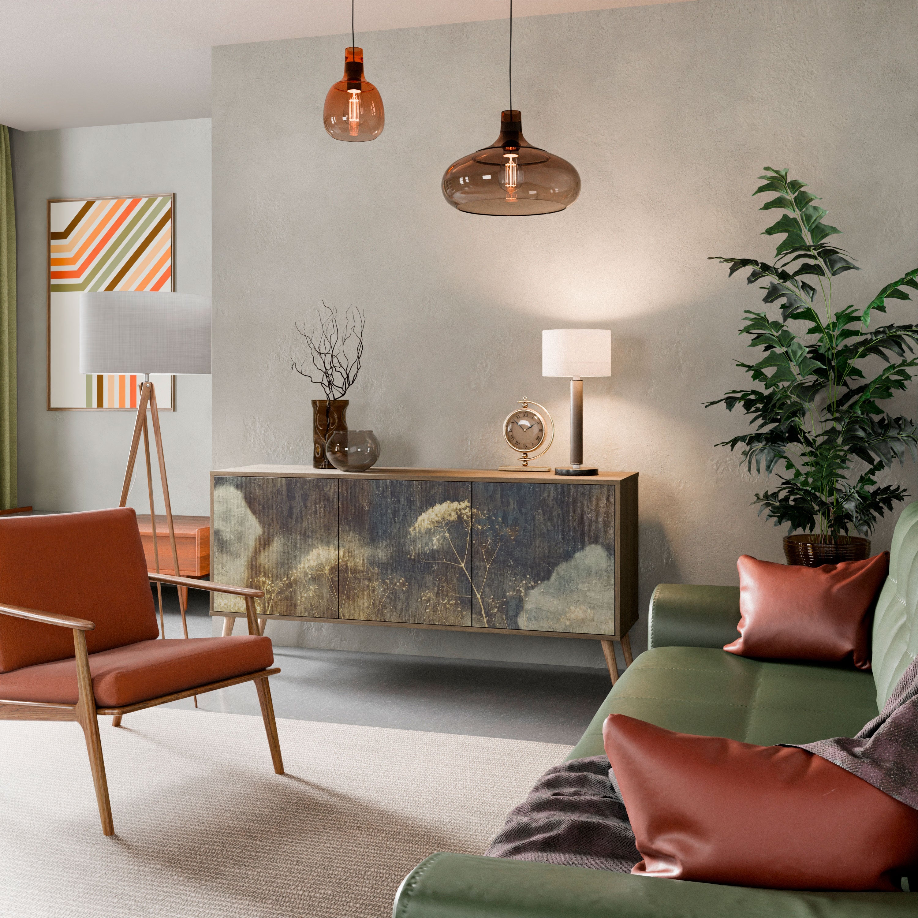 GENTLE POWER 3-Door Sideboard in Oak Effect