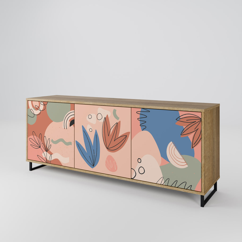 PASTEL DESTINY 3-Door Sideboard in Oak Effect