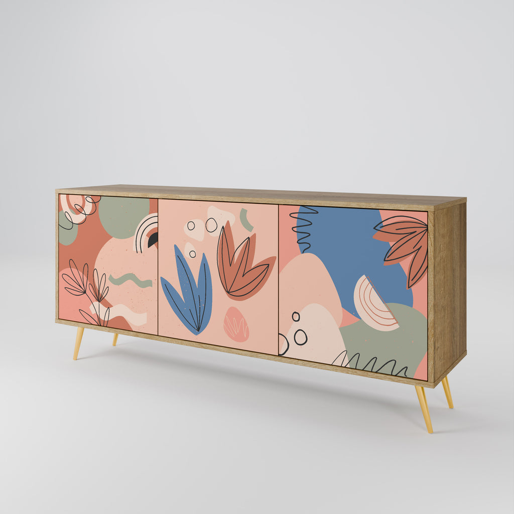 PASTEL DESTINY 3-Door Sideboard in Oak Effect