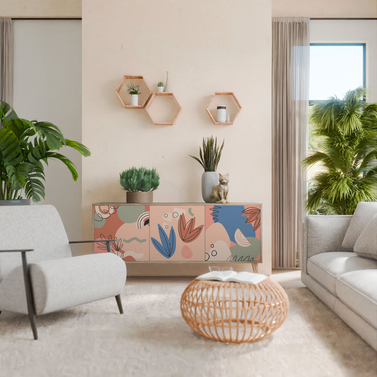 PASTEL DESTINY 3-Door Sideboard