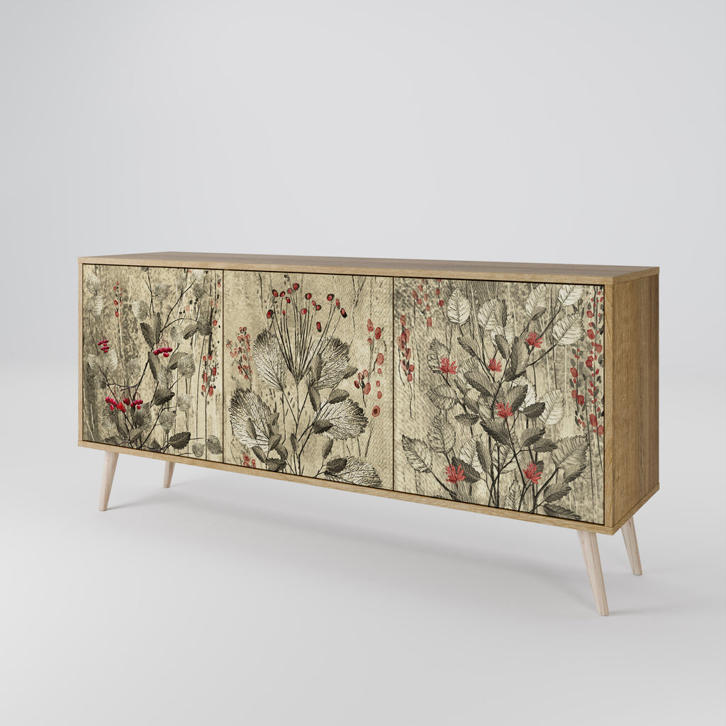 HERBAL GRACE 3-Door Sideboard in Oak Effect