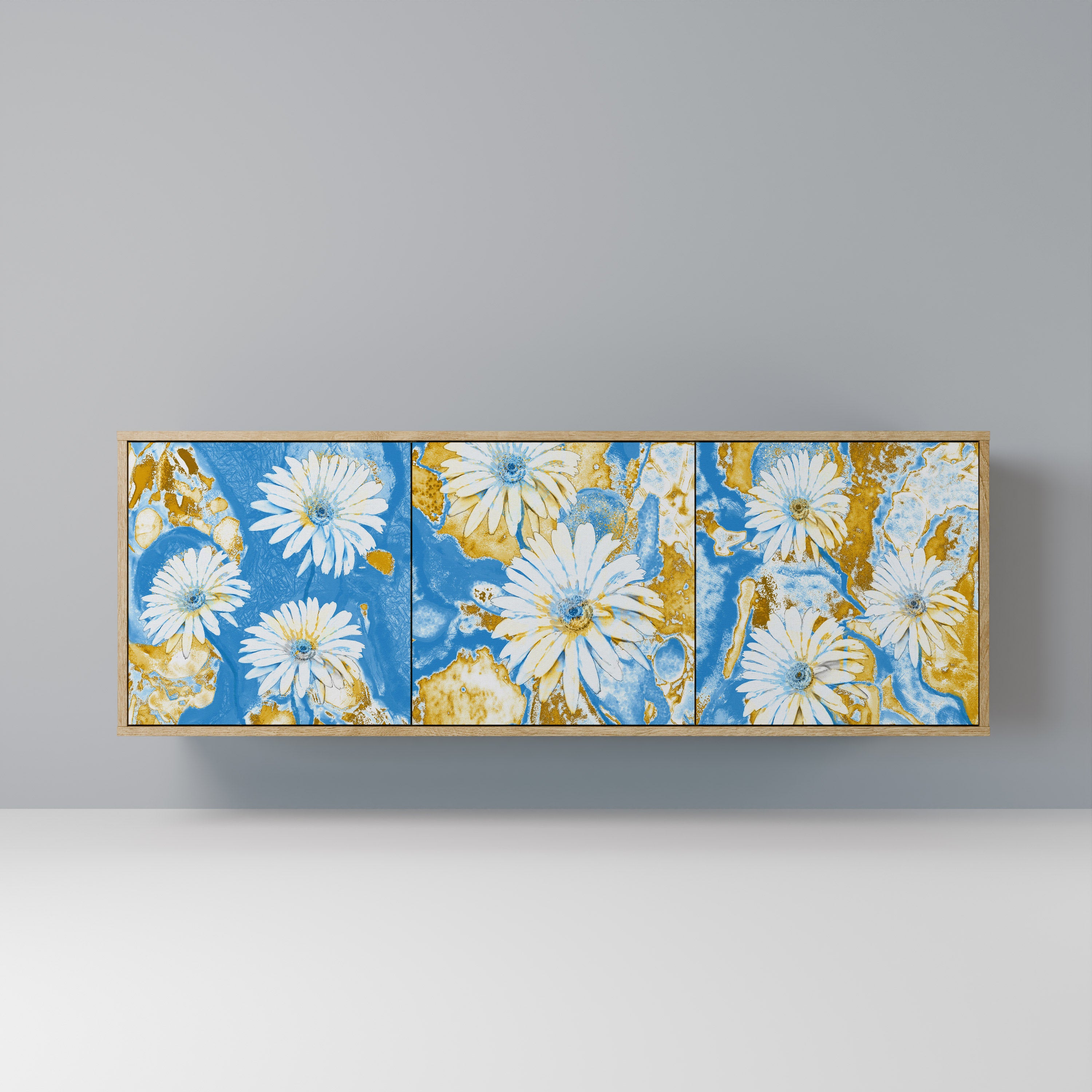 DAISY LUXE 3-Door Sideboard in Oak Effect