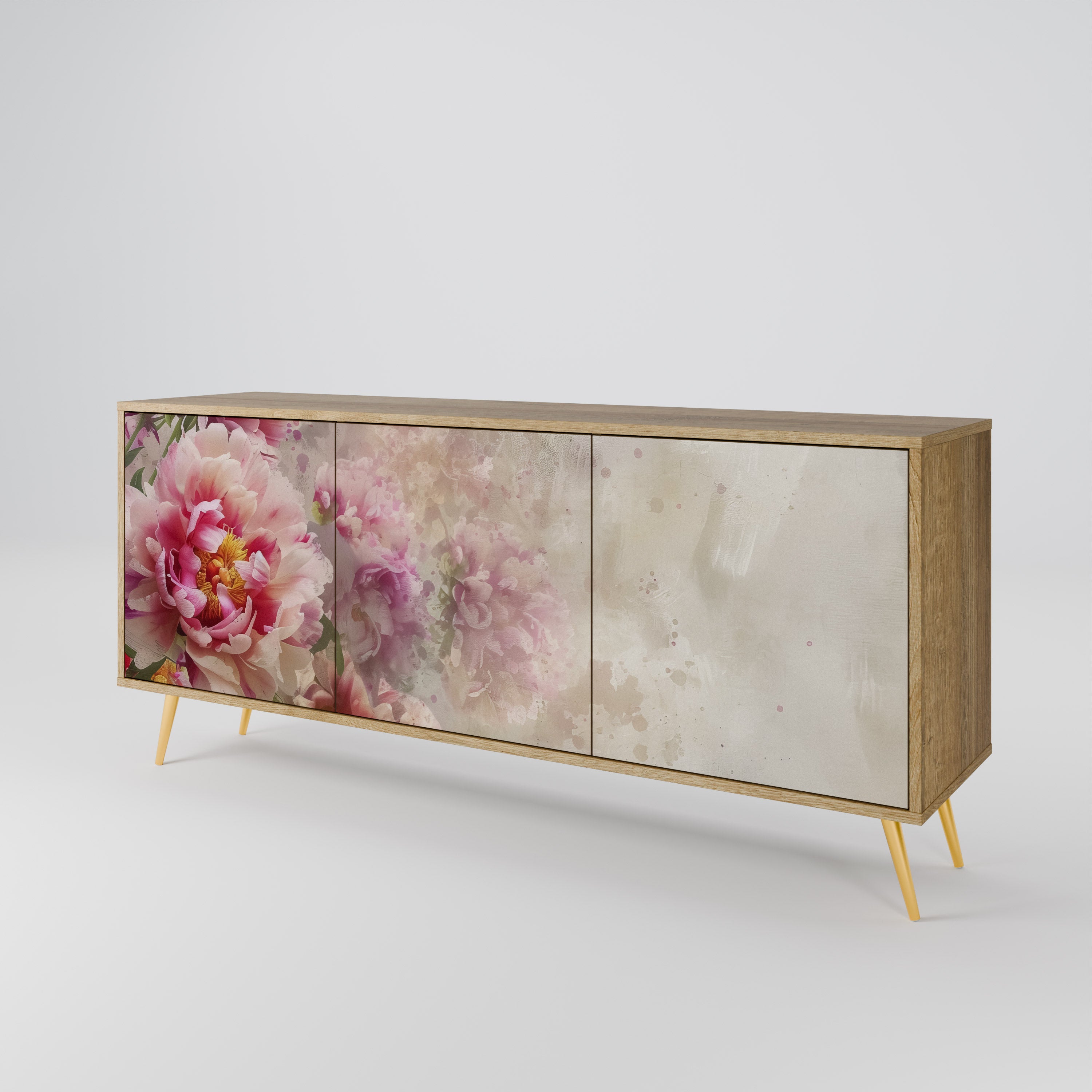 PEONY WHISPER 3-Door Sideboard in Oak Effect