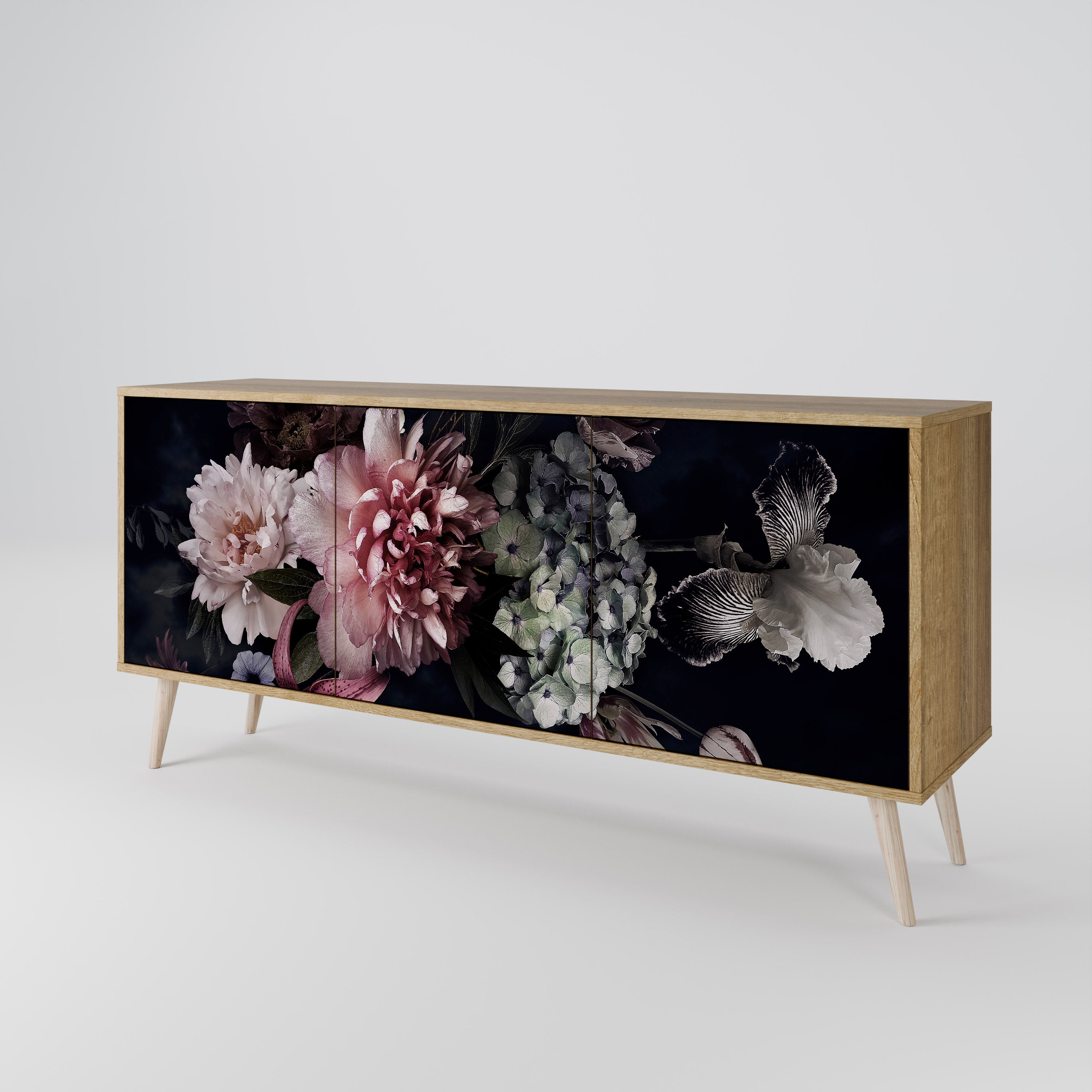 PURE BLOSSOM 3-Door Sideboard in Oak Effect
