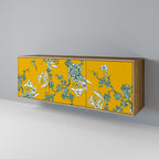 Aparador de 3 puertas YELLOW CHINOISERIE con efecto roble