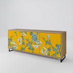 Aparador de 3 puertas YELLOW CHINOISERIE con efecto roble