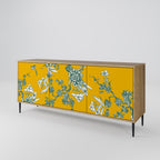 Aparador de 3 puertas YELLOW CHINOISERIE con efecto roble