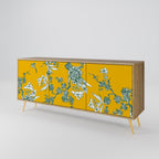 Aparador de 3 puertas YELLOW CHINOISERIE con efecto roble