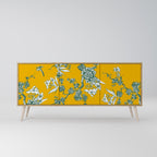 Aparador de 3 puertas YELLOW CHINOISERIE con efecto roble