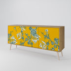 Aparador de 3 puertas YELLOW CHINOISERIE con efecto roble