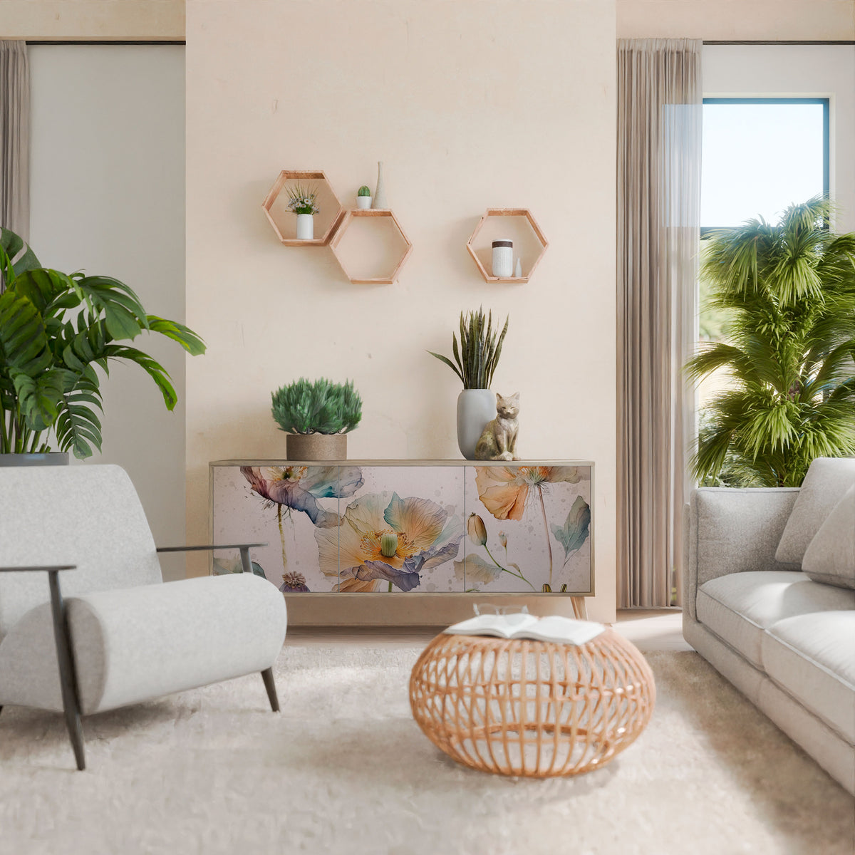 SOFTEN POPPY Aparador de 3 Puertas