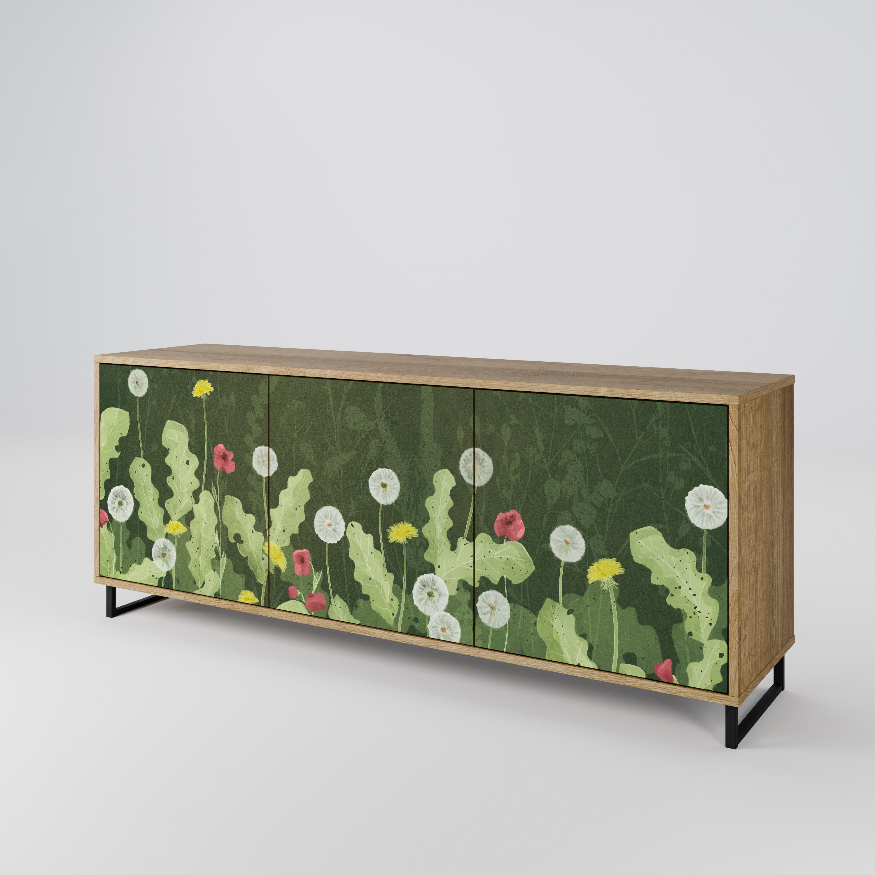 DANDELION AMUSE 3-Door Sideboard in Oak Effect