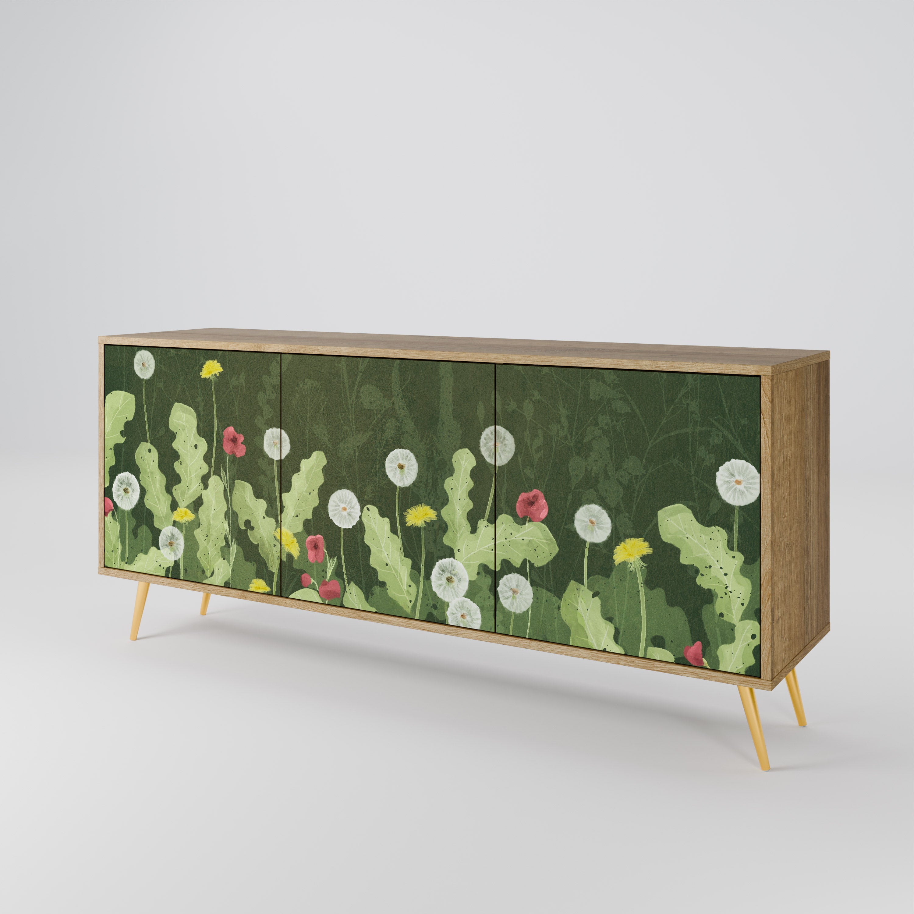 DANDELION AMUSE 3-Door Sideboard in Oak Effect