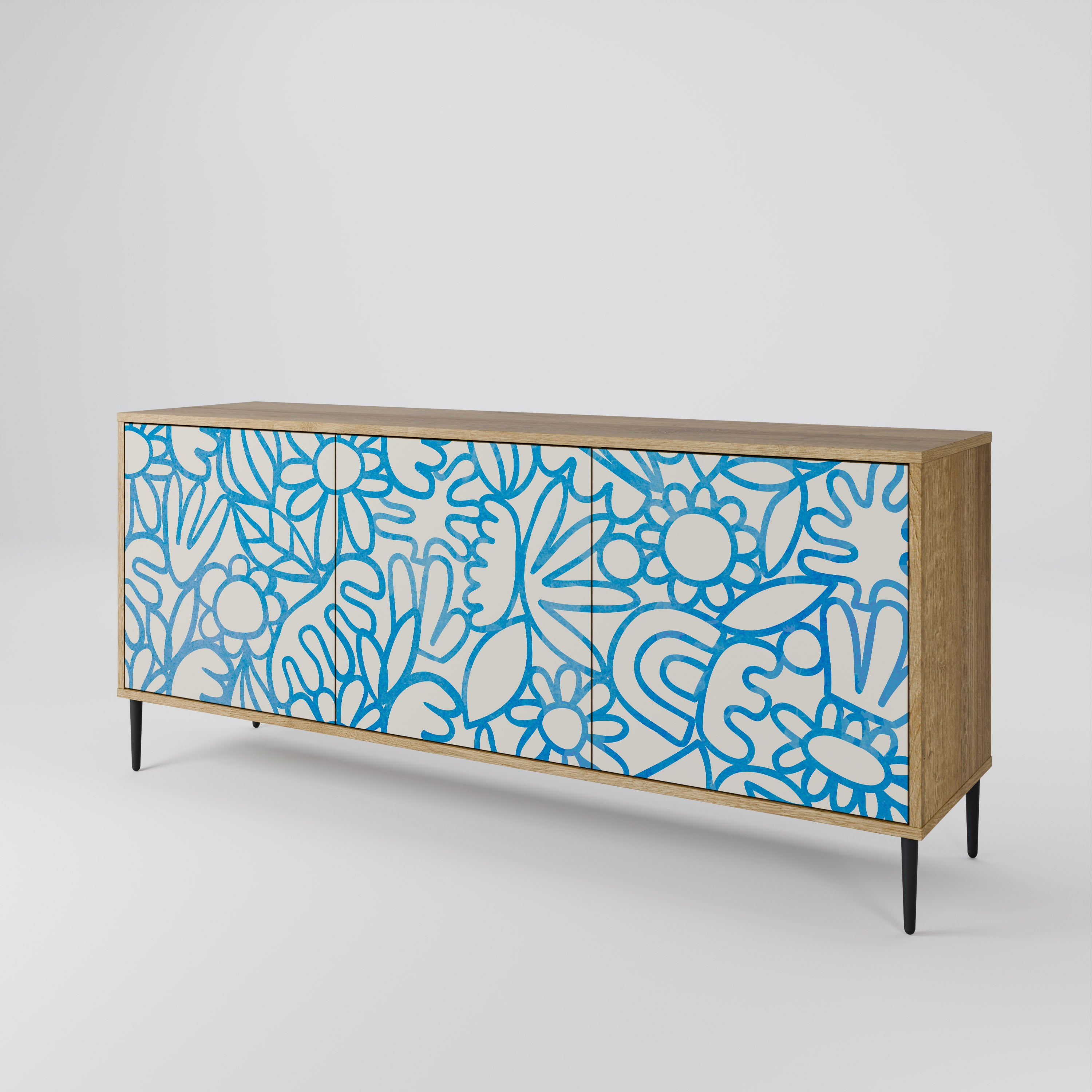 BLOOMY MORNING 3-Door Sideboard