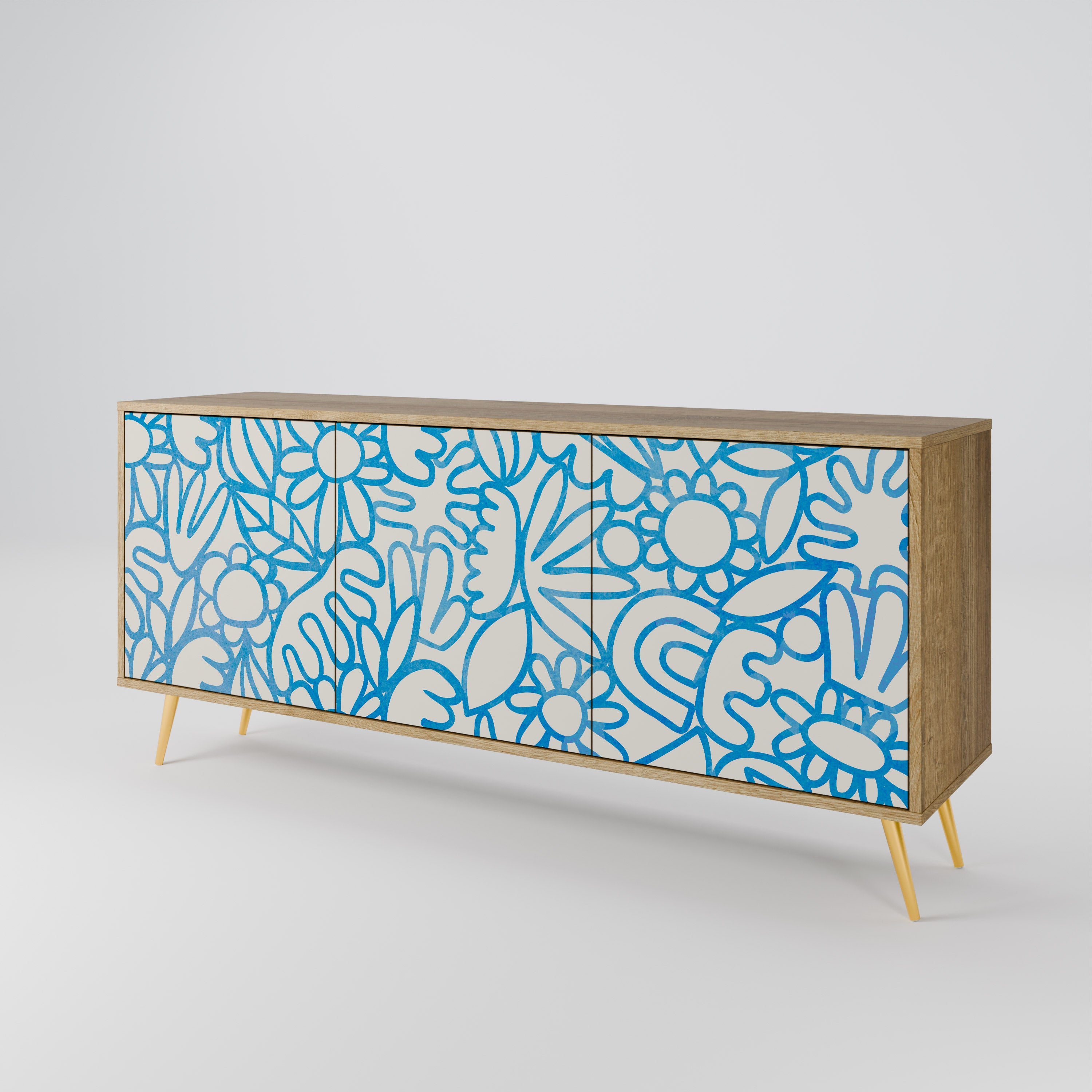 BLOOMY MORNING 3-Door Sideboard