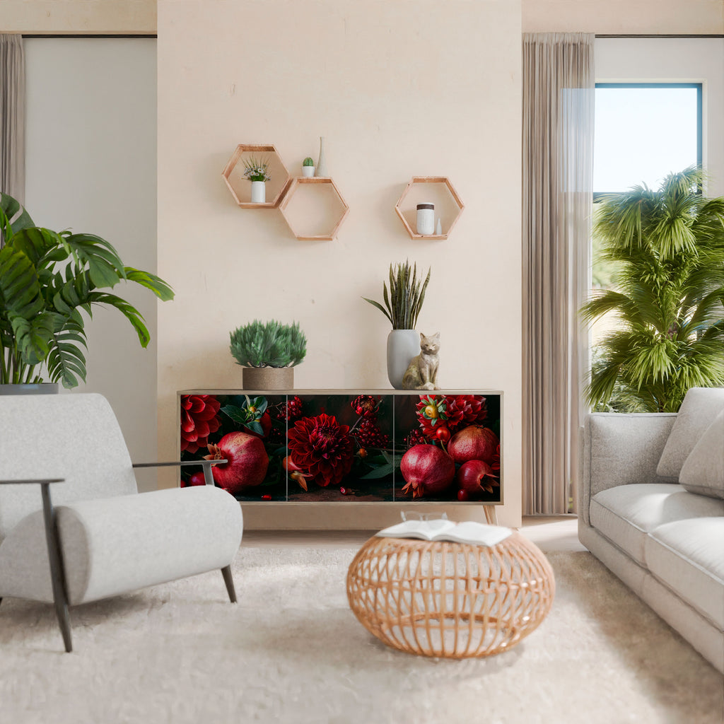 Aparador de 3 puertas con efecto roble DALIAS Y GRANADAS