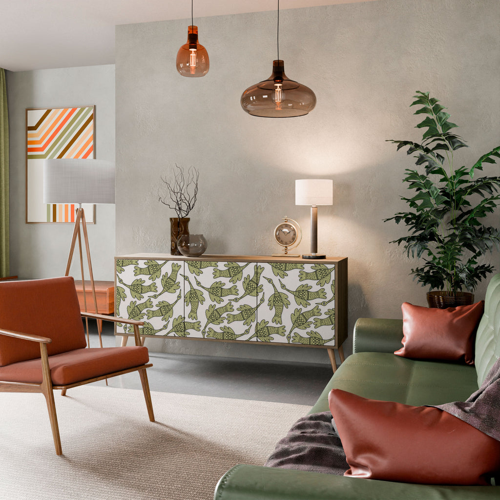 Aparador SEEDLING SONGBIRD de 3 puertas con efecto roble