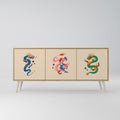 MYTHOLOGICAL CREATURES 3-Door Sideboard in Oak Effect