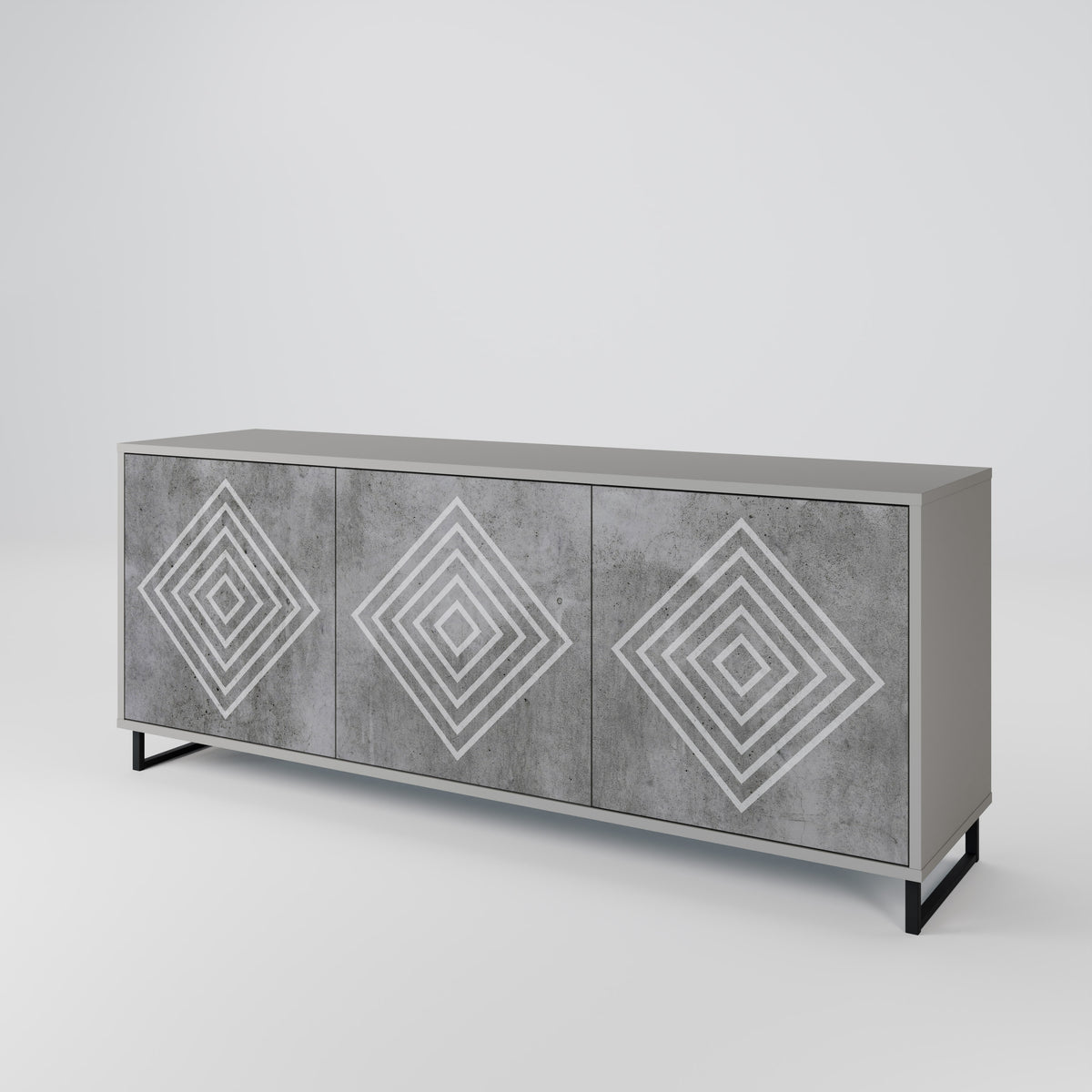 POLYGONAL ARTISTRY Aparador de 3 Puertas