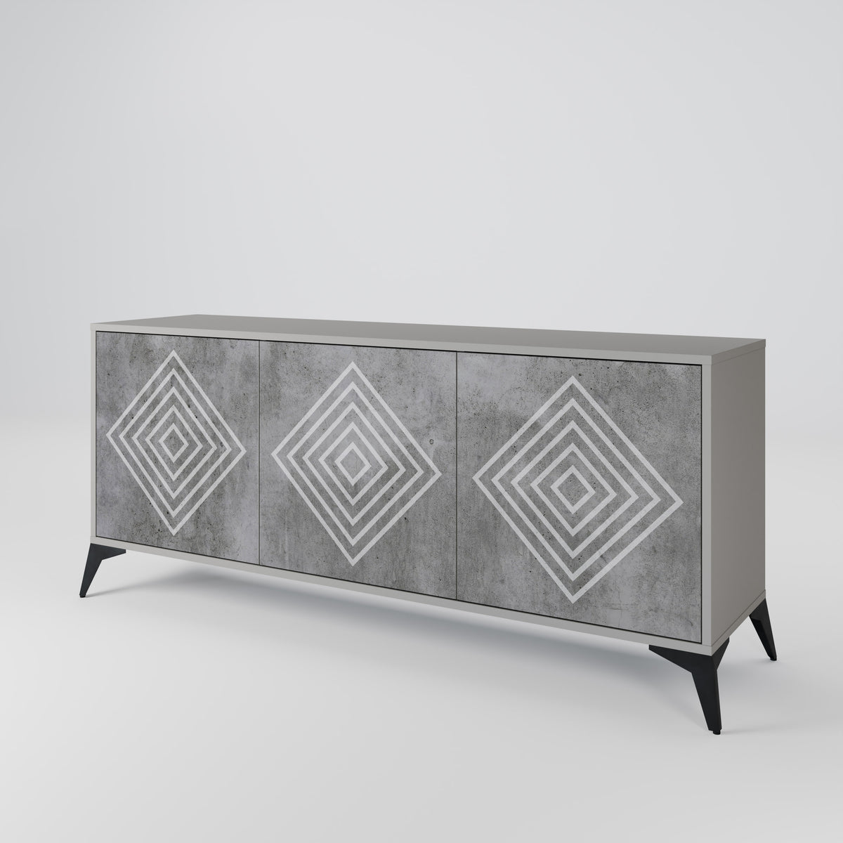 POLYGONAL ARTISTRY Aparador de 3 Puertas