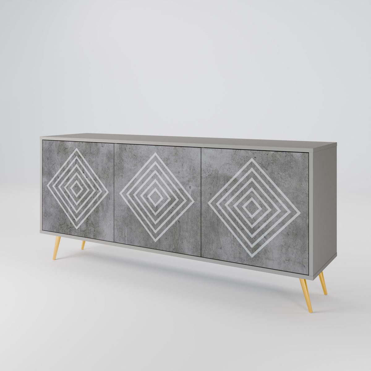 POLYGONAL ARTISTRY Aparador de 3 Puertas