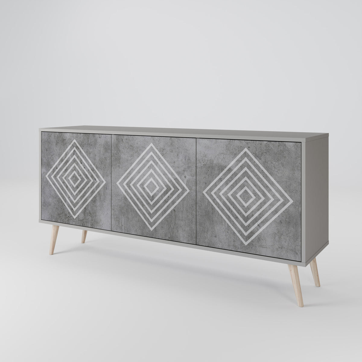 POLYGONAL ARTISTRY Aparador de 3 Puertas