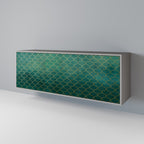 TESSELATED GREENERY Aparador de 3 Puertas en Acabado Gris