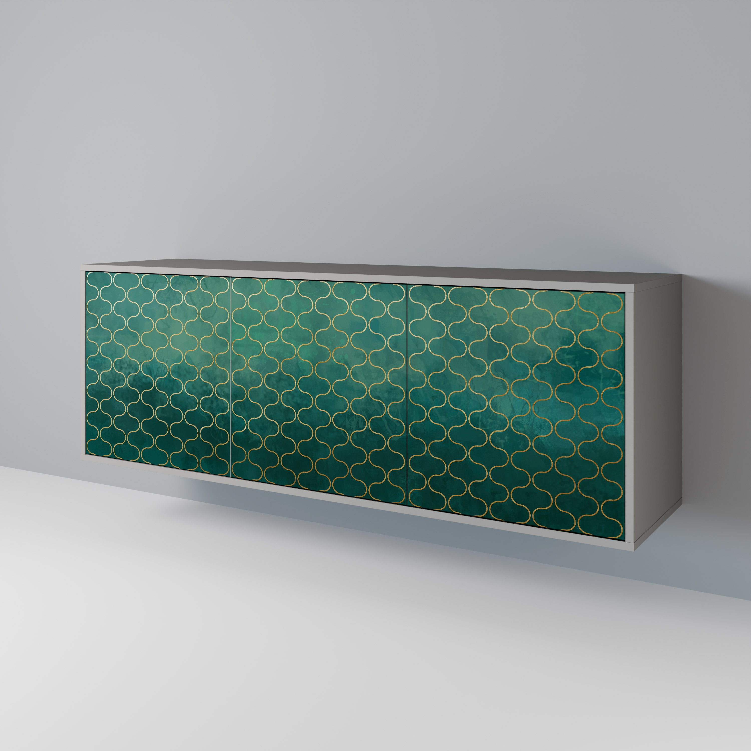 TESSELATED GREENERY 3-Door Sideboard