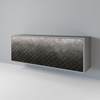 TESSELATED GRAYISH Aparador de 3 Puertas en Acabado Gris